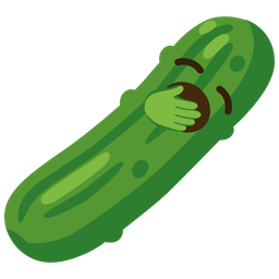 cucumber and yawning face