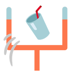 Cup with straw and American football