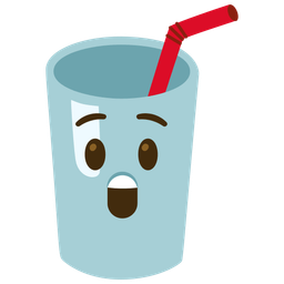 Cup with straw and Astonished face