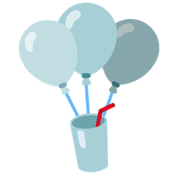 Cup with straw and Balloon