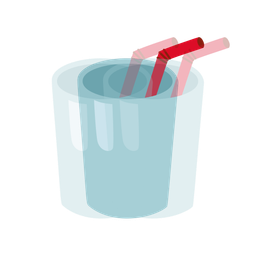 Cup with straw and Beating heart