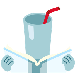 Cup with straw and Books
