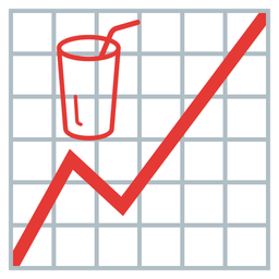 Cup with straw and Chart increasing