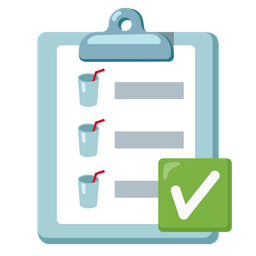 Cup with straw and Check mark button