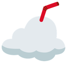 Cup with straw and Cloud