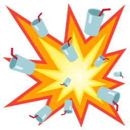 Cup with straw and Collision