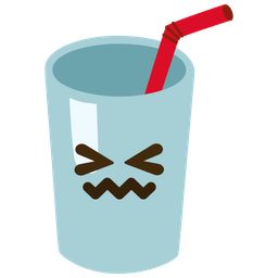 Cup with straw and Confounded face