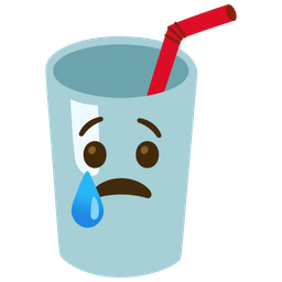 Cup with straw and Crying face