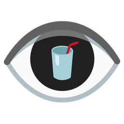 Cup with straw and Eye