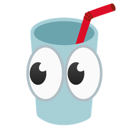 Cup with straw and Eyes