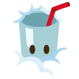 Cup with straw and Face in clouds