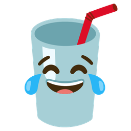 Cup with straw and Face with tears of joy