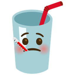 Cup with straw and Face with thermometer