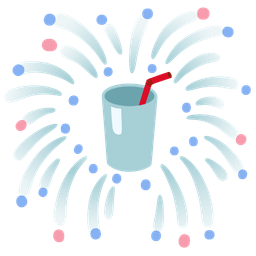 Cup with straw and Fireworks