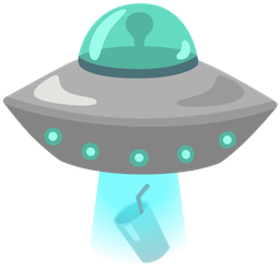 Cup with straw and Flying saucer