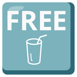 Cup with straw and FREE button