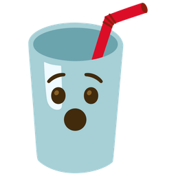 Cup with straw and Hushed face