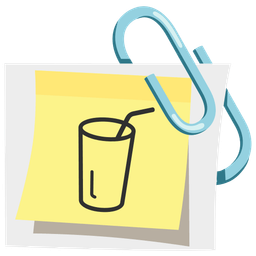 Cup with straw and Linked paperclips