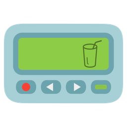 Cup with straw and Pager