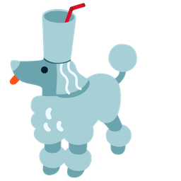 Cup with straw and Poodle