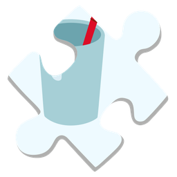 Cup with straw and Puzzle piece
