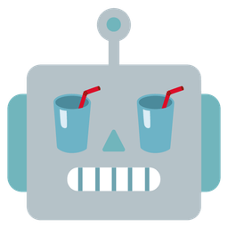 Cup with straw and Robot
