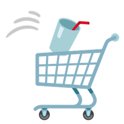 Cup with straw and Shopping cart