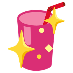 Cup with straw and Sparkling heart