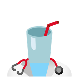 Cup with straw and Stethoscope