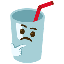 Cup with straw and Thinking face