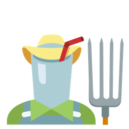 Cup with straw and Tractor