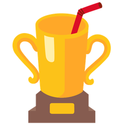 Cup with straw and Trophy
