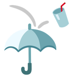 Cup with straw and Umbrella