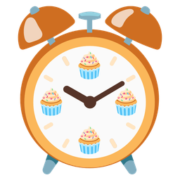 Cupcake and Alarm clock