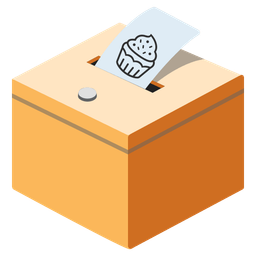 Cupcake and Ballot box with ballot