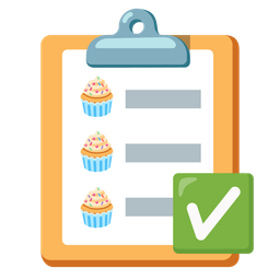 Cupcake and Check mark button