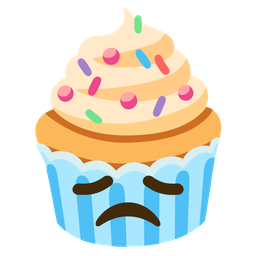 Cupcake and Disappointed face