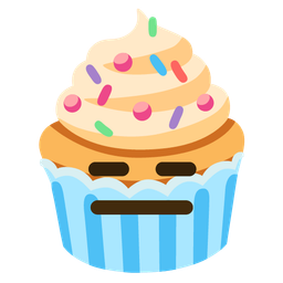 Cupcake and Expressionless face