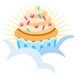 Cupcake and Face in clouds