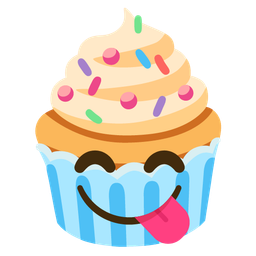 Cupcake and Face savoring food