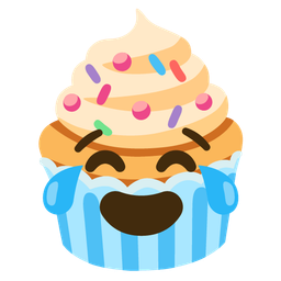 Cupcake and Face with tears of joy