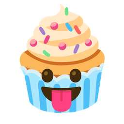 Cupcake and Face with tongue