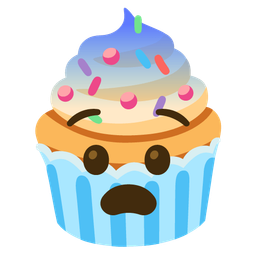 Cupcake and Fearful face