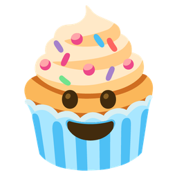Cupcake and Grinning face