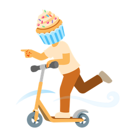 Cupcake and Kick scooter