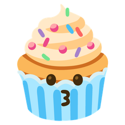 Cupcake and Kissing face