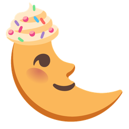 Cupcake and Last quarter moon face