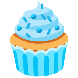 Cupcake and Light blue heart