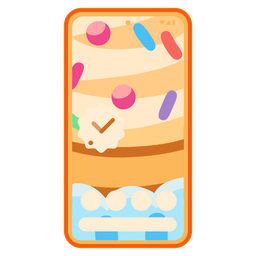 Cupcake and Mobile phone