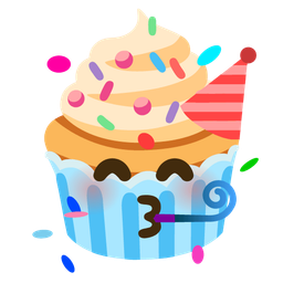 Cupcake and Partying face